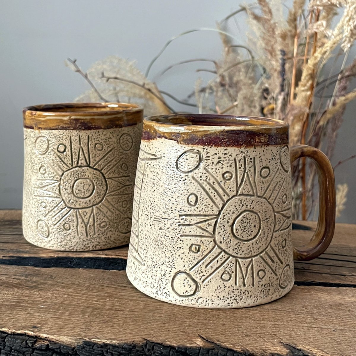 ceramic mug ethno style pottery mug