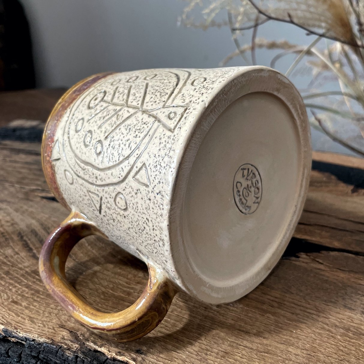 ceramic tea mug ethno pottery cup