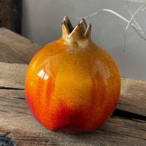Decorative ceramic pomegranate sculpture for home decor