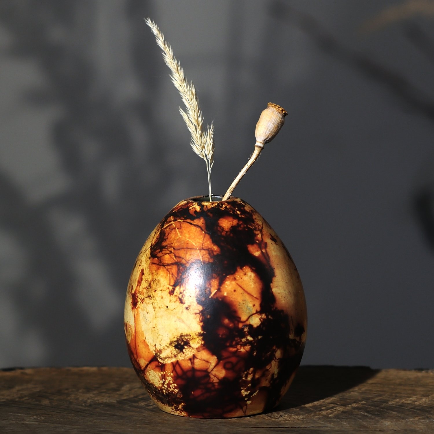 handmade small ceramic vase for dried flowers