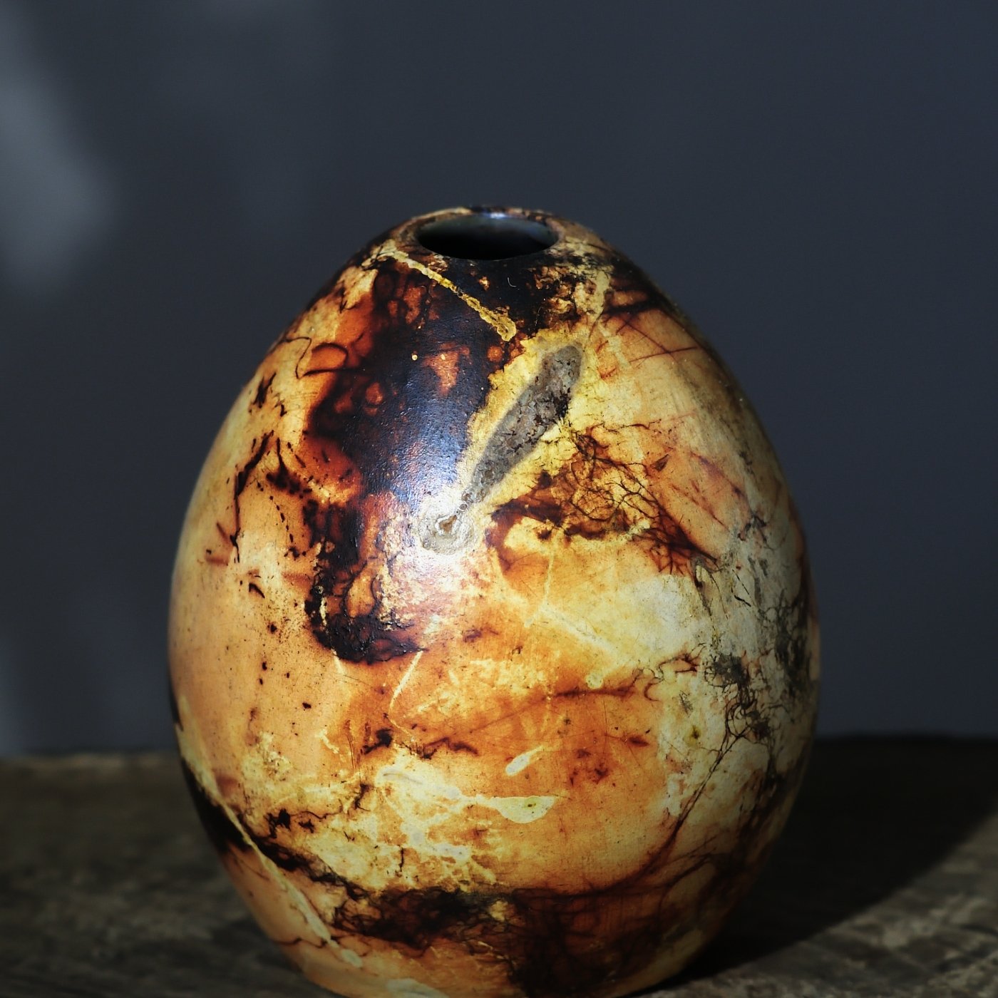 Handmade Ceramic Mini Vase – Saggar Firing - Image 7