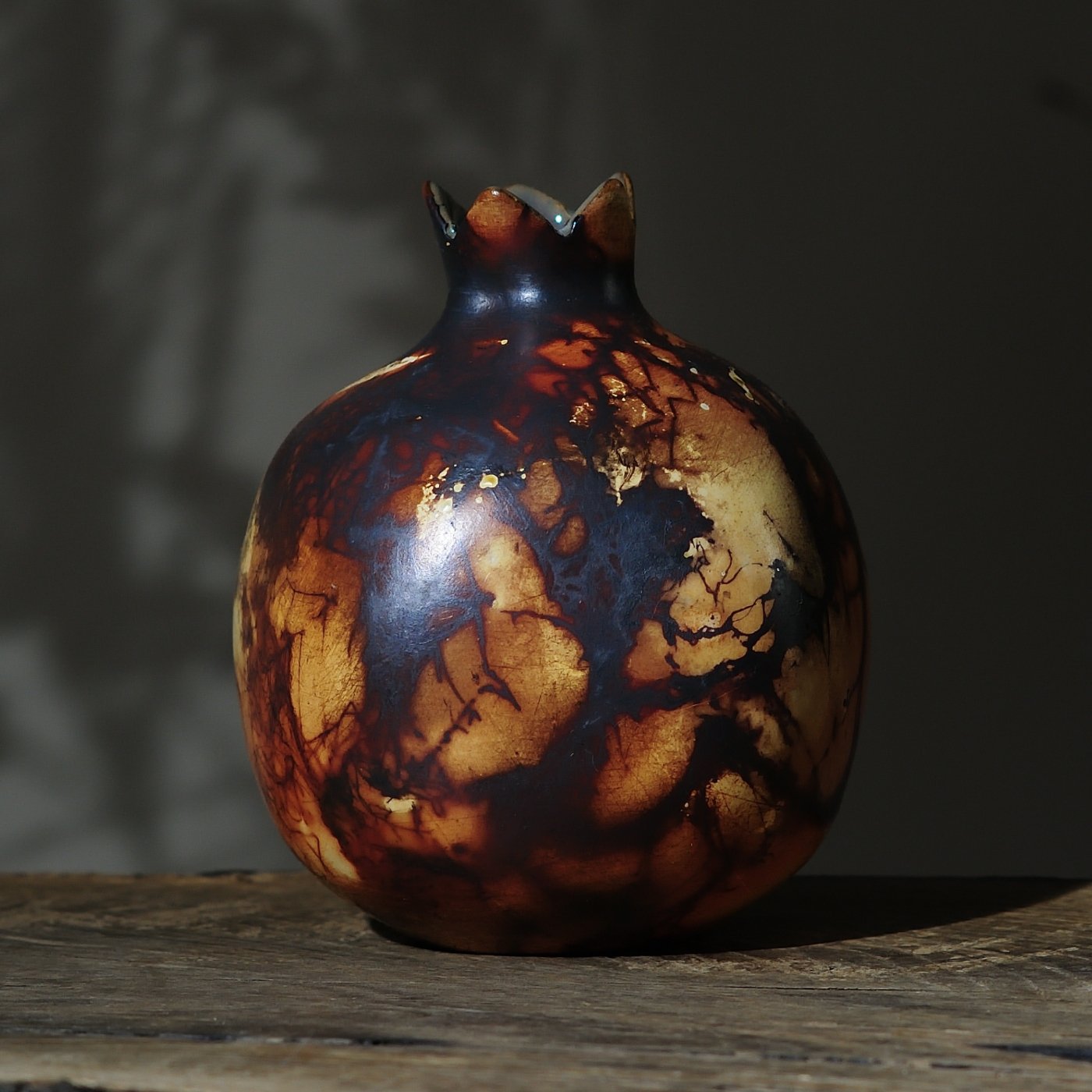 Saggar Fired Ceramic Pomegranate - Vase - Image 4
